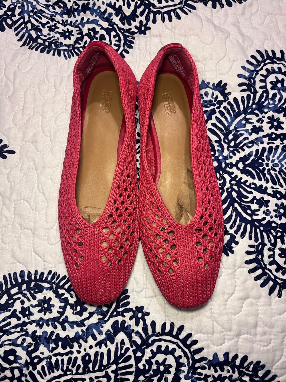 Monroe Weave Red Rose Slip-On Flat - Picture 3 of 10
